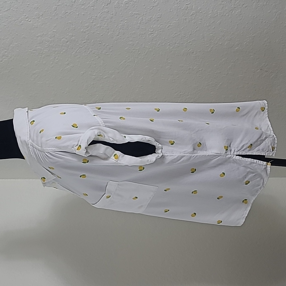 Style & Co. White Lemon Pattern Button-Down Shirt Size Large - Picture 5 of 8